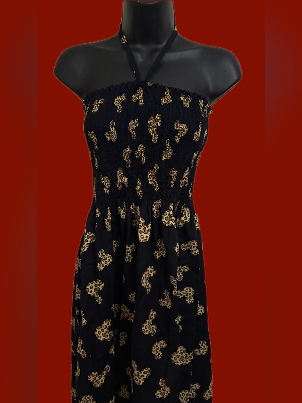 Women's Minnie Mouse In Leopard Print Smocked Dress⭐️NWT⭐️
